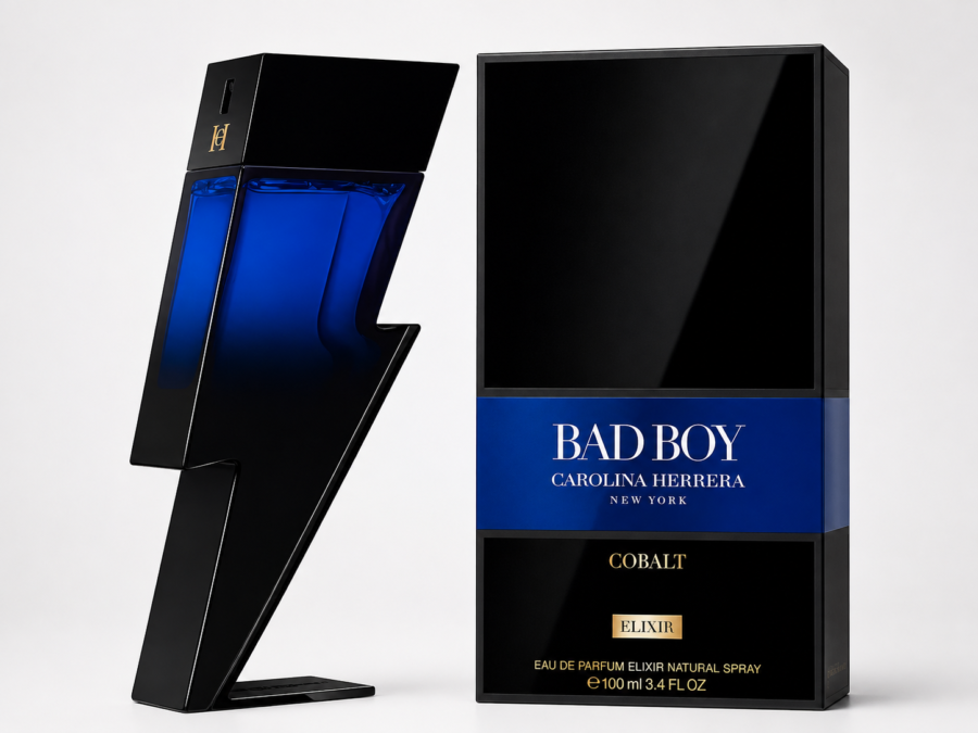 Frasco do perfume Carolina Herrera Bad Boy Cobalt Elixir